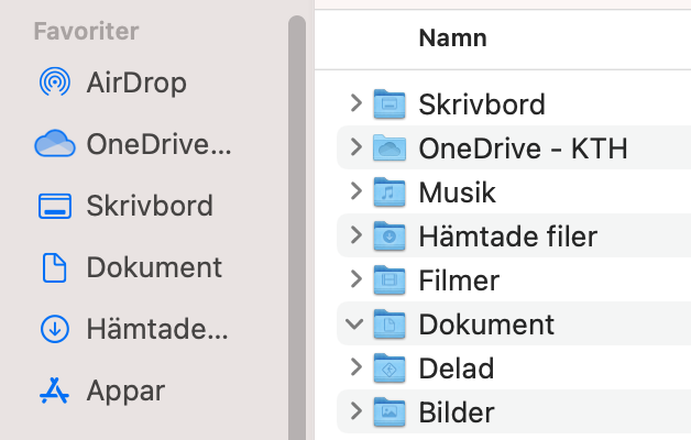 OneDrive i Finder