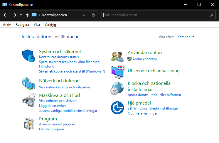 Kontrollpanelen