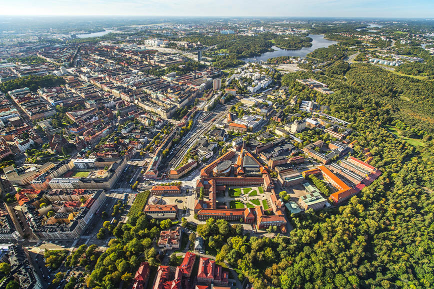 Flygfoto över KTH Campus