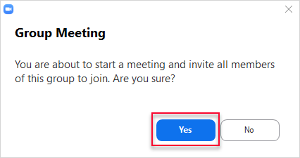 Skärmdump: "Yes" knappen är markerad.