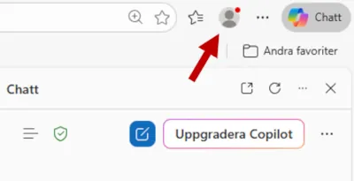 Inloggningsknapp för webbläsaren Edge