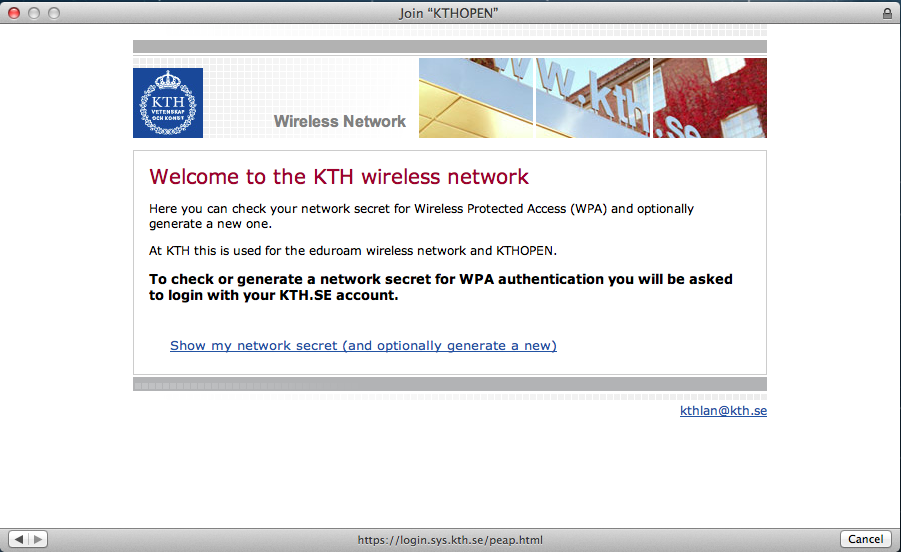 Picture of how to get the network secret.