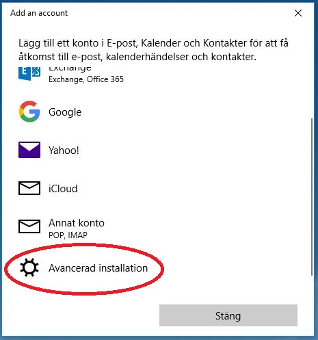 Avancerade inställningar